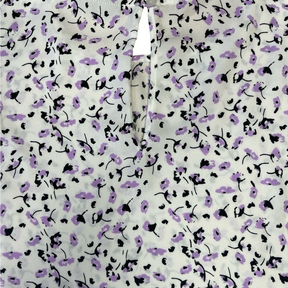 Halogen Floral Print Cap Sleeve Loose Fit Blouse - Spring Summer Office - Large - Picture 7 of 12